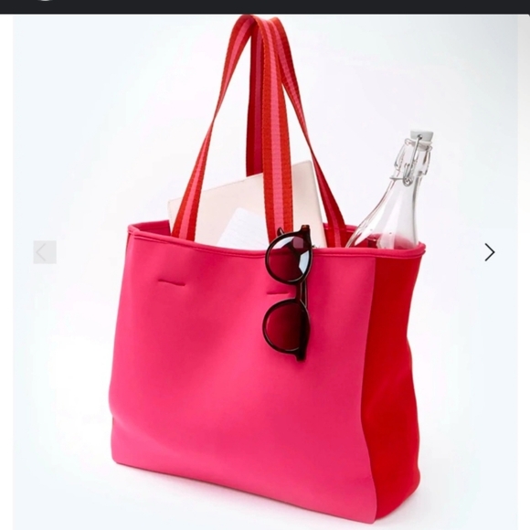 summersalt Handbags - SUMMERSALT Summer Bag/Gym/Grocery Tote, Neoprene Pink and Red